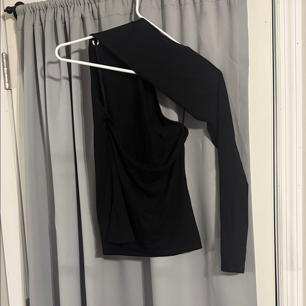 Marcella Nyc Black Asymmetrical One-Shoulder Top … - image 7